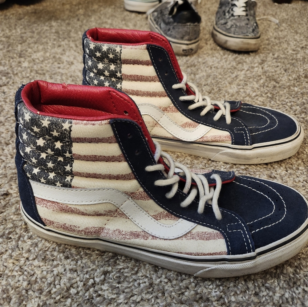 American Flag High-Top Vans